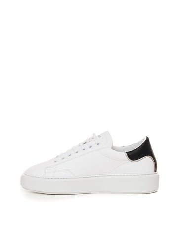 Women's Sfera Calf Lace-Up Sneakers White-Black DATE