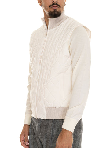 Gilet trapuntato Panna Gran Sasso Uomo