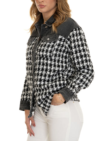 Liu Jo Women's Black-White Shirt Jacket