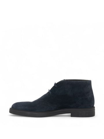 CALEV Suede Ankle Boot Blue BOSS Men
