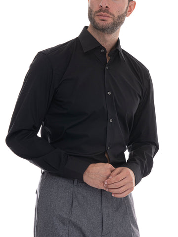 H-HANK-KENT men's classic shirt Black by BOSS Man