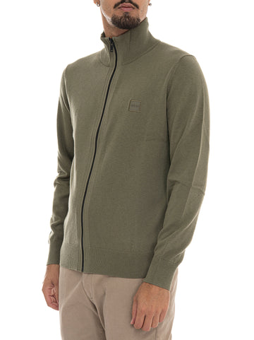 BOSS Men's KANOZIP Green Zip Cardigan
