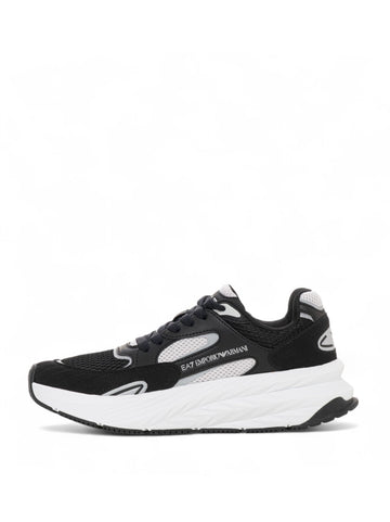 EA7 Men's Black-White High-Top Sneakers