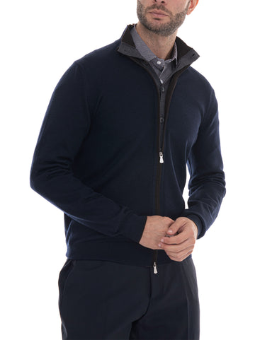 Cardigan Blu-marrone Gran Sasso Uomo