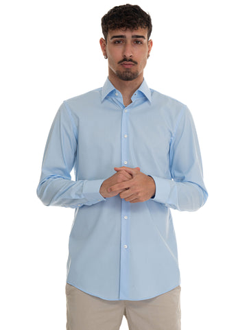 Camicia casual H-HANK-KENT Celeste BOSS Uomo