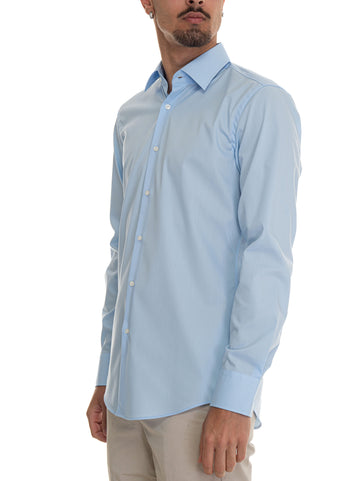 Camicia casual H-HANK-KENT Celeste BOSS Uomo