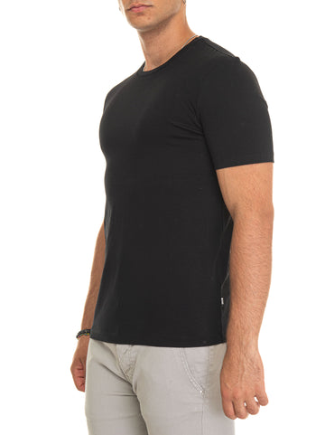 T-shirt girocollo mezza manica Nero BOSS Uomo