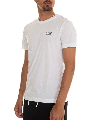 White EA7 Men's half-sleeve crew-neck t-shirt