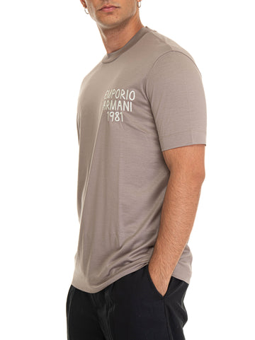 T-shirt girocollo mezza manica Sabbia Emporio Armani Uomo