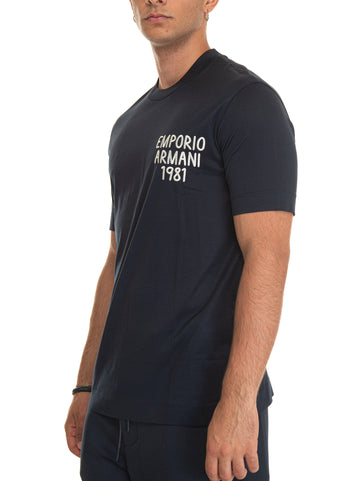 T-shirt girocollo mezza manica Blu Emporio Armani Uomo