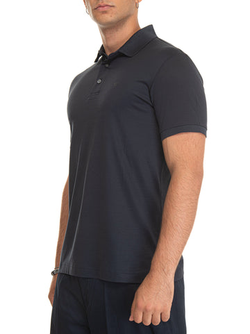Emporio Armani Men's Blue Jersey Polo