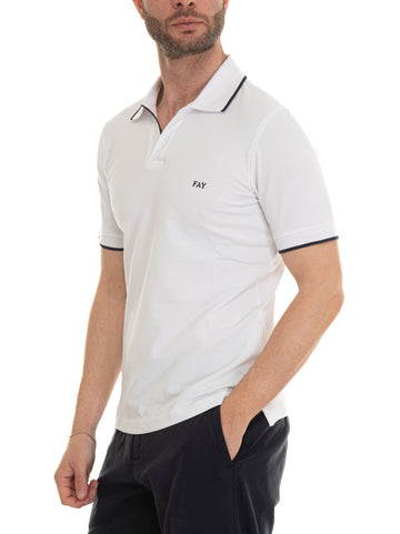 Short sleeve polo shirt White Fay Man