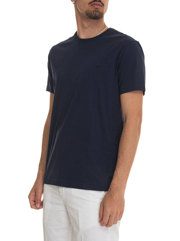 Half-sleeved crew-neck T-shirt Blue Fay Man