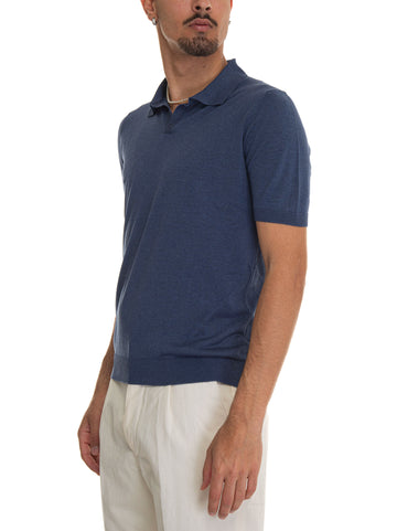 Denim jersey polo shirt Gran Sasso Man