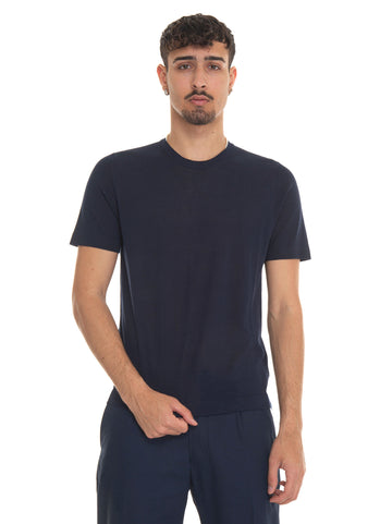 T-shirt in maglina T-SHIRT-CREPE Blu Hindustrie Uomo