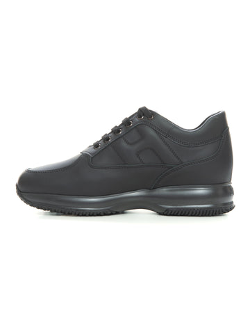Sneakers in pelle con lacci Interactive  Nero Hogan Uomo