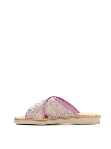 Ciabatte Rafia Beige-rosa Hogan Donna