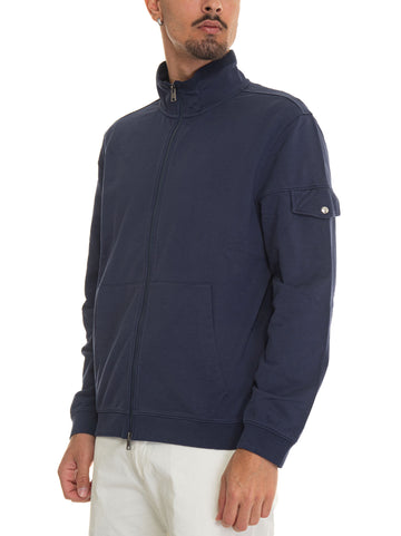 EXTRA LIGHT FULL-ZIP TRACK zip sweatshirt Blue Woolrich Men