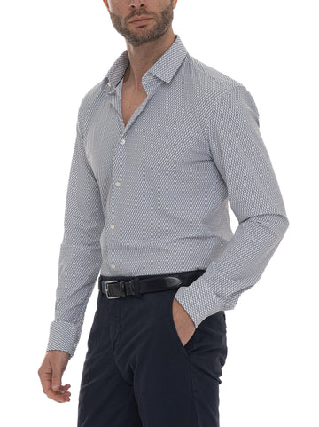 Classic Men's Shirt P-HANK-S-KENT White-Blue BOSS Men