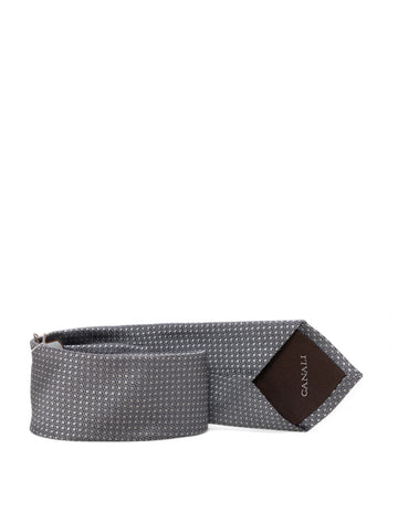 Cravatta in seta Grigio-blu Canali Uomo