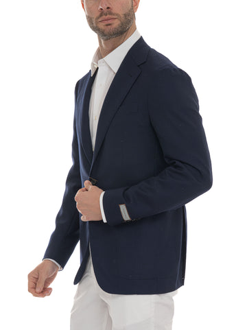 Blue Canali Man deconstructed unlined jacket