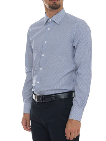Camicia classica da uomo Bianco-blu Carrel Uomo