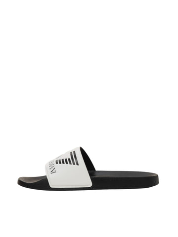 White-black slippers EA7 Man