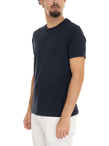 Half-sleeved crew-neck T-shirt Blue Fay Man