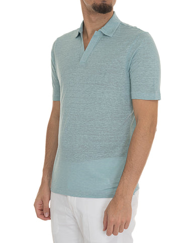 Aquamarine Gran Sasso Men's Jersey Polo