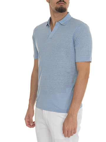 Gran Sasso Men's Light Blue Jersey Polo