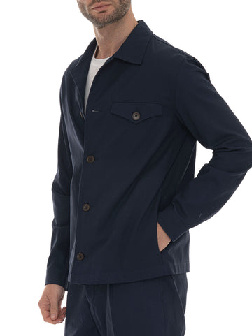 Overshirt BATAVIACREPE Blue Hindustrie Men
