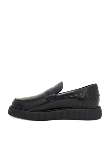 Hogan Men's Black Leather Moccasin