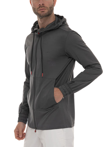 Felpa con cappuccio Grigio Kiton Uomo