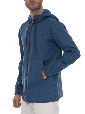 Felpa con cappuccio Azzurro Kiton Uomo