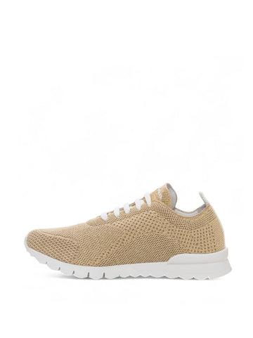 Beige Leather Sneakers Kiton Men