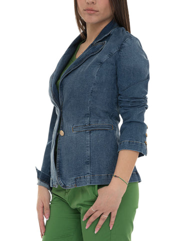 Short 2 button jacket Medium denim Liu Jo Woman