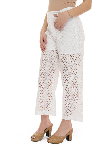 Pantalone cropped Bianco Liu Jo Donna