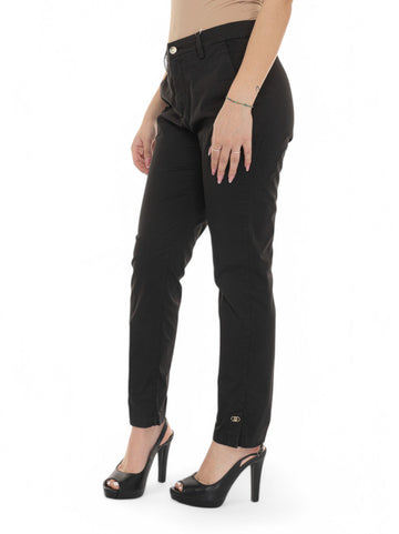 Pantalone in cotone Nero Liu Jo Donna