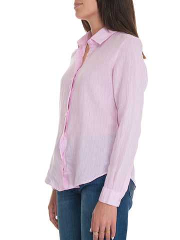 Amalfi Linen Shirt Pink Vincenzo De Lauziers Women