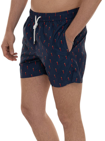 CAPRI-XMARE Blue-red Vincenzo De Lauziers Men's Swim Boxer