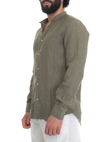 Camicia in lino Verde militare Vincenzo De Lauziers Uomo