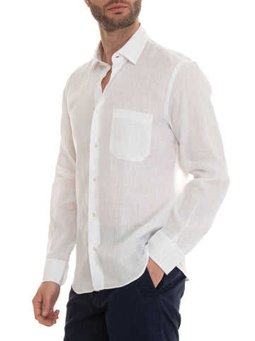 Camicia in lino Bianco Vincenzo De Lauziers Uomo