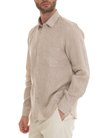 Camicia in lino Beige Vincenzo De Lauziers Uomo