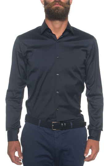 Camicia classica da uomo Isko Blu BOSS Uomo