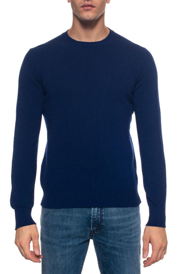 Blue Andrea Fenzi Man crew neck pullover