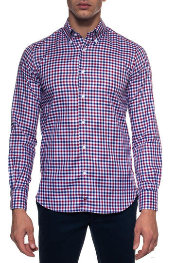Camicia casual Blu-rosso Carrel Uomo