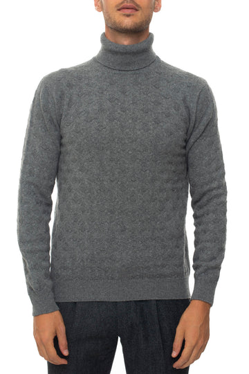Pullover collo alto Grigio medio Andrea Fenzi Uomo