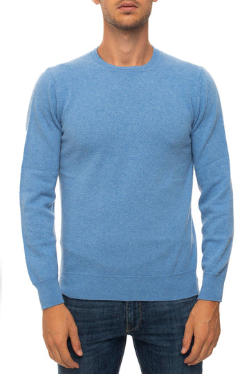 Pullover girocollo Azzurro Andrea Fenzi Uomo