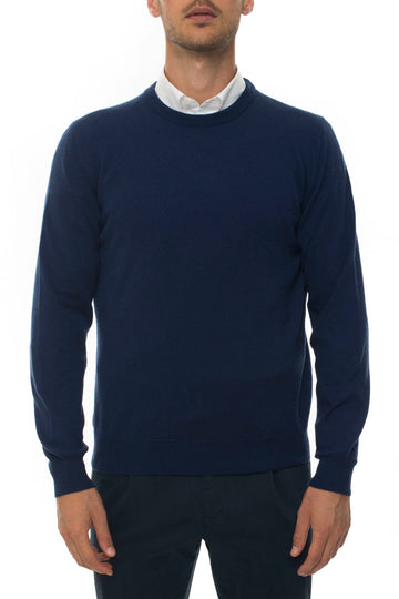 Crew neck pullover Blue denim Kiton Man