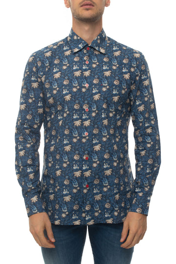 Camicia casual Azzurro-beige Kiton Uomo